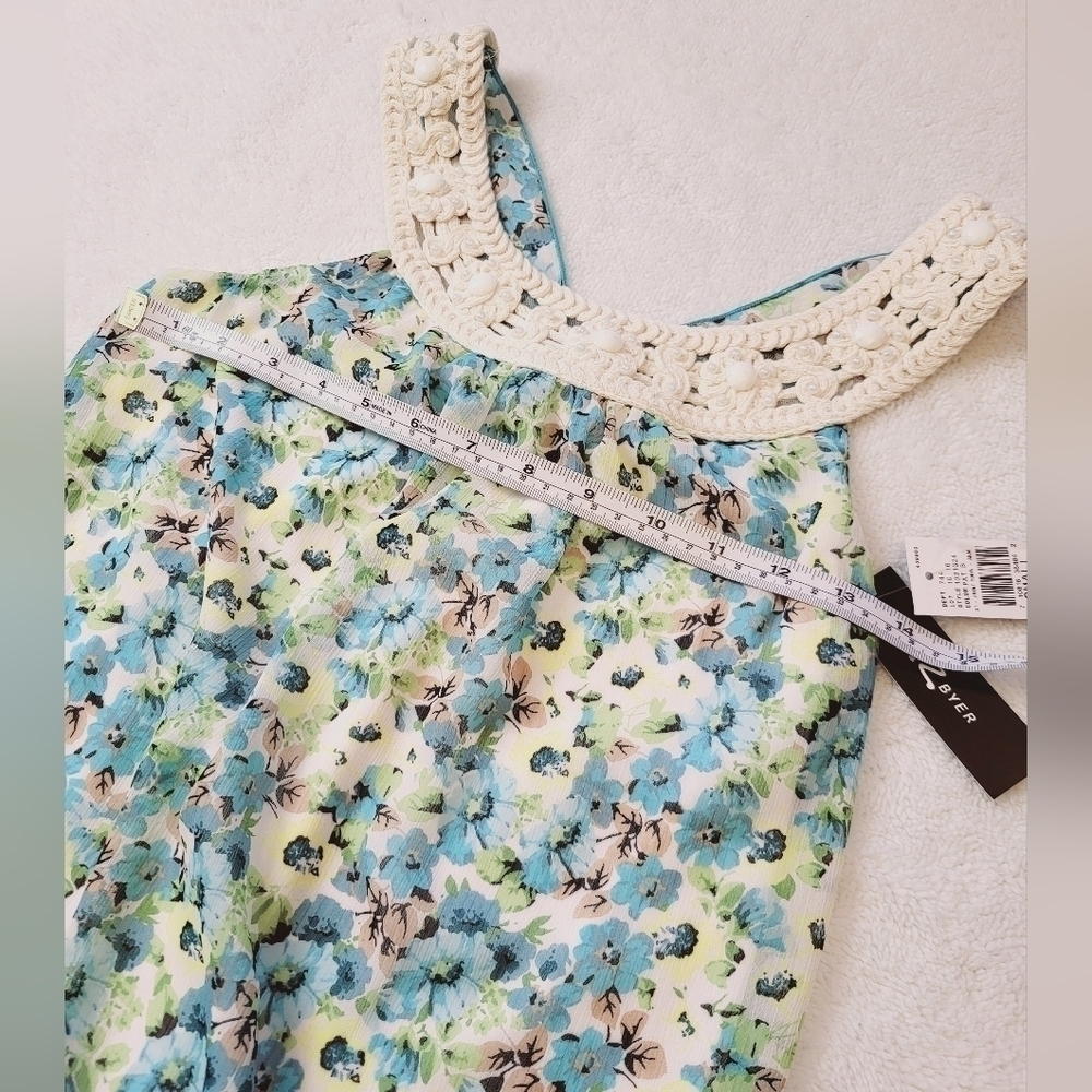 IZ Byer Pastel Blues and Greens Floral Top Women's Size Small NWT - Picture 7 of 8